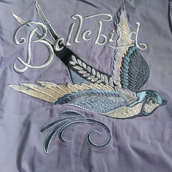 Blue Belle Chambray Jacket Bellebird Spell Designs S Bird Buttondown Shirt - Picture 14 of 16